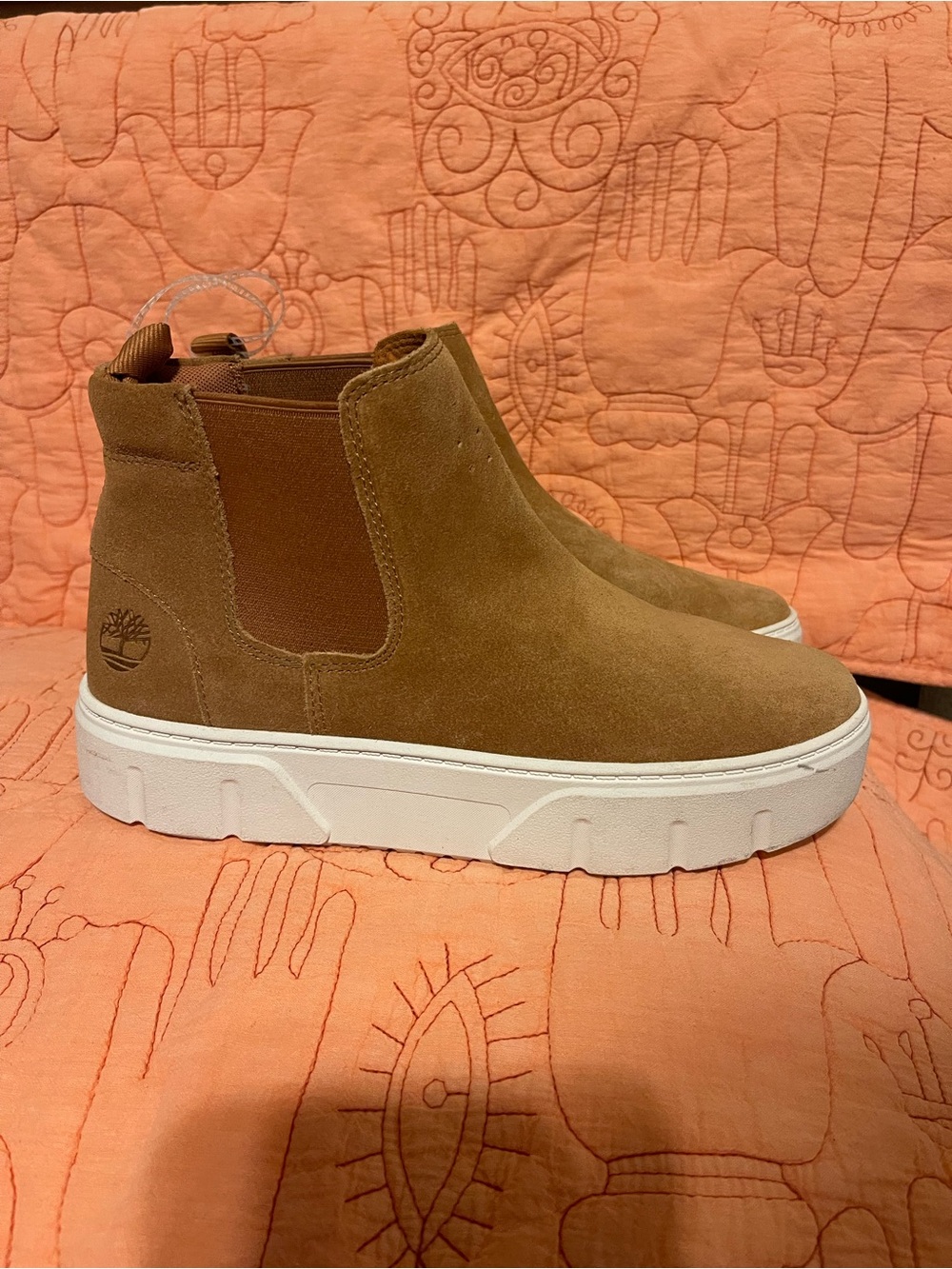 Timberland Laurel Court Mid Suede Platform Boots Rust 7.5